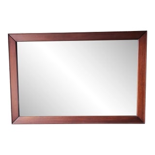 1960s Solid Mahogany Framed Wall Mirror For Sale