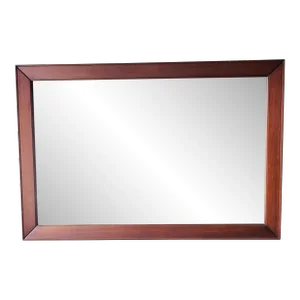 1960s Solid Mahogany Framed Wall Mirror