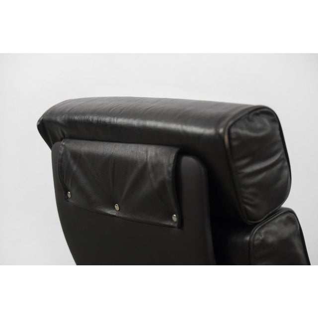 1960s Vintage German Swivel Leather Easy Chair, 1960s For Sale - Image 5 of 11