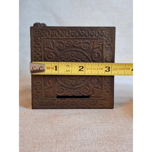 American Antique Young America Cast Iron Safe Still Bank Penny Farthing Bicycle J. & E. Stevens C. 1880s For Sale - Image 3 of 13