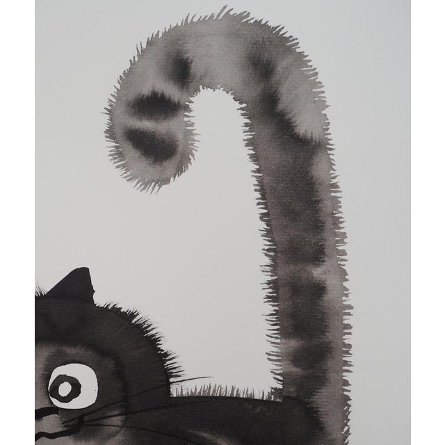 Laszlo Tibay, Le chat amical, Ink & Wash Drawing For Sale - Image 4 of 6
