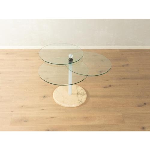 Vintage Postmodern Glass and Marble Side Table For Sale - Image 5 of 14