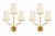 Hollywood Regency Aerin for Visual Comfort 3 Light Montreuil Small Wall Sconces in Gilt Gold With Original Off White Linen Shades, Set of Four For Sale - Image 3 of 10