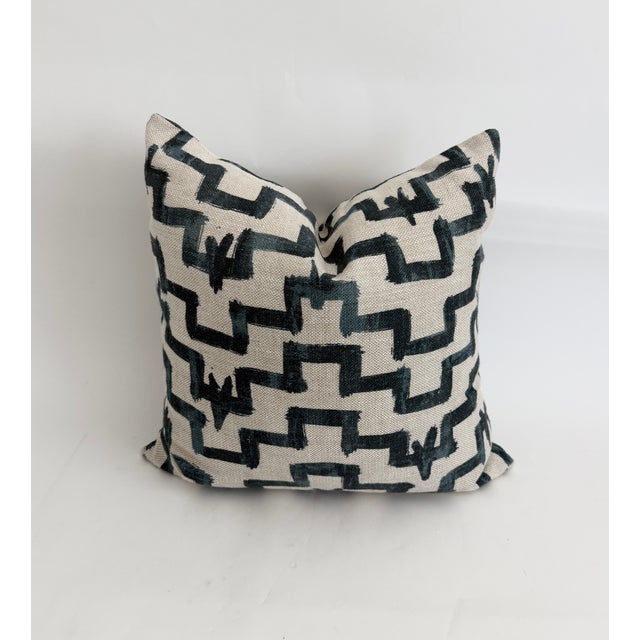 Late 20th Century Designer Abstract Linen Pillow For Sale - Image 5 of 7
