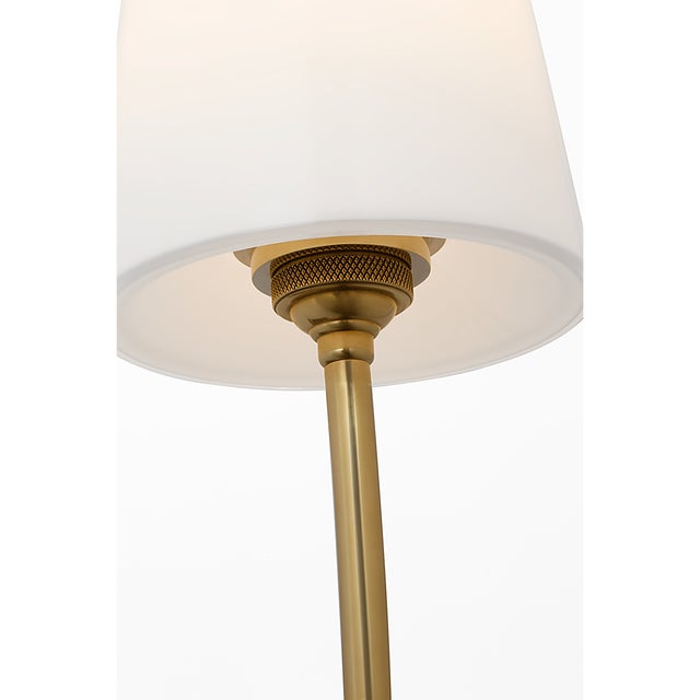 Thomas O'Brien for Visual Comfort Signature Hulton 17" Cordless Single Sconce in Hand-Rubbed Antique Brass with White Glass Shade For Sale In Houston - Image 6 of 14