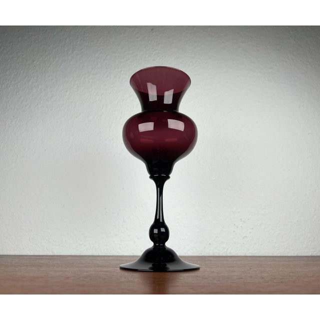 Mid-Century Modern Glass Vase by Hugo Gehlin for Gullaskruf Glasbruk, Sweden, 1950s, in Very Good conditions. Designed...