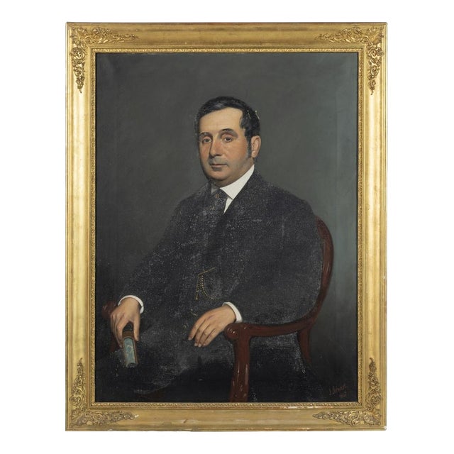 J. Stewart, Portrait of a Gentleman, Oil on Canvas For Sale