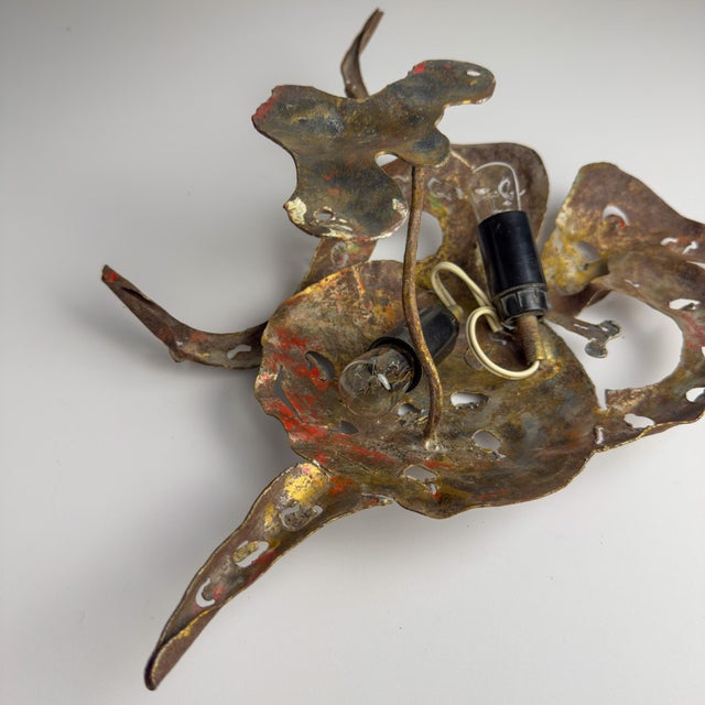Brutalist Octopus Wall Lamp in Metal by Salvino Marsura, Italy, 1980s For Sale - Image 4 of 18