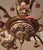 Metal Vintage Boho Six-Arm Chandelier in Ceramic and Gilt Brass For Sale - Image 7 of 10