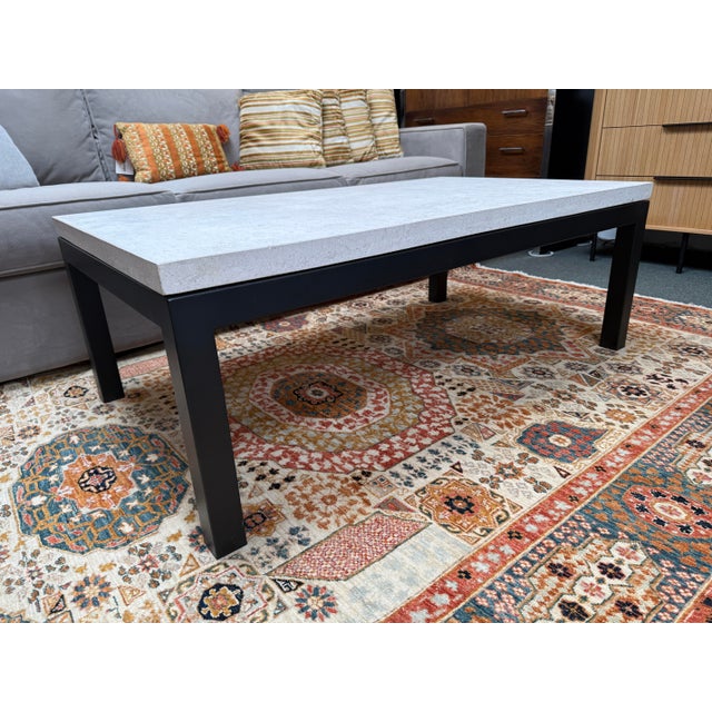 Crate & Barrel Parsons Style Coffee Table For Sale - Image 9 of 12