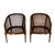 Pair Vintage Faux Bamboo Cane Barrel Chairs Hollywood Regency For Sale - Image 4 of 18
