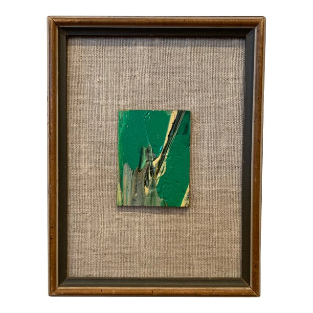 1978 Small Green Abstract Painting For Sale