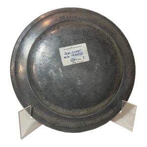 Rare Antique 18th Century European French Forged Pewter Dinner Plate Dish