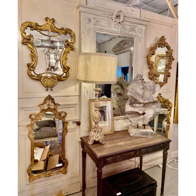 Gold Antique French Louis XV Gilt Mirror For Sale - Image 8 of 9