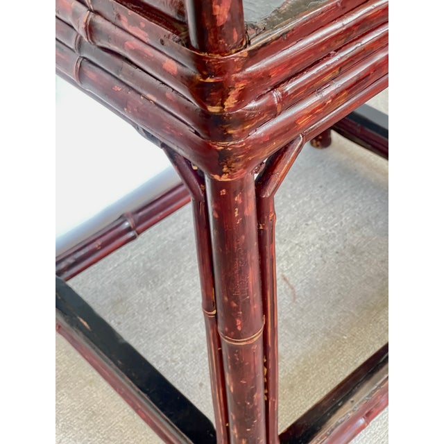 Antique Qing Dynasty Chinoiserie Fretwork Bamboo Rose Chairs a-Pair For Sale - Image 16 of 17