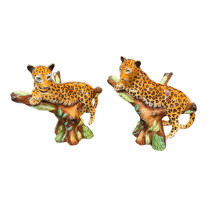 Lynn Chase for Gump's Limited Jaguar in Tree Figurines, Set of Two