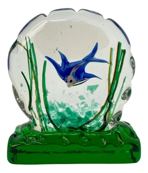Mid-Century Murano Glass Aquarium Sculpture by Riccardo Licata for Cenedese, 1960s