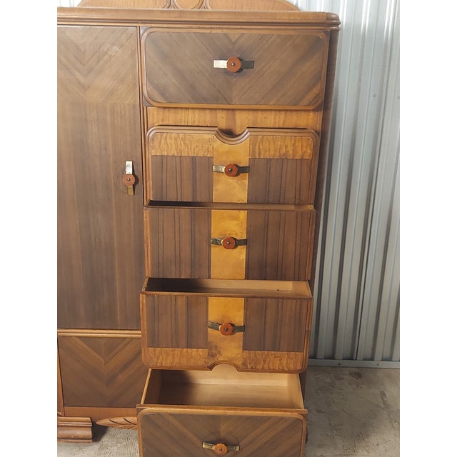 1930s Vintage Art Deco Waterfall Wardrobe Chairish