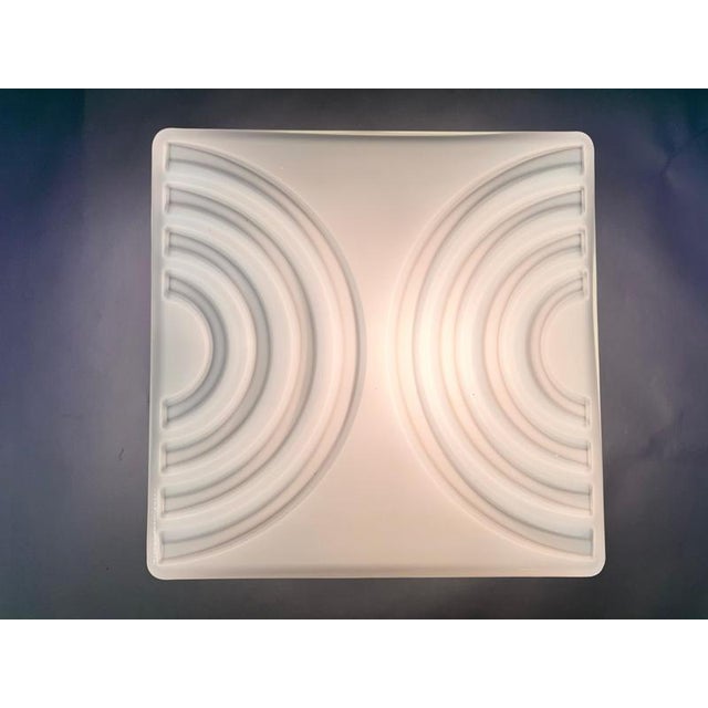 Mid-Century Milk Glass Flush Mount or Wall Light, Former Czechoslovakia, 1970s For Sale - Image 3 of 10