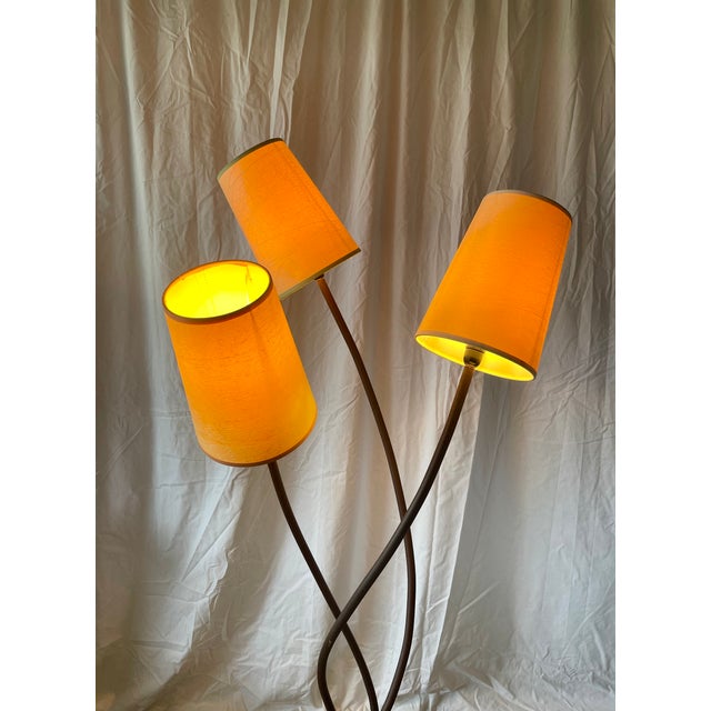 Handcrafted Tripod Floor Lamp in Wrought Iron by Studio Pescatore, 2000s For Sale - Image 3 of 14