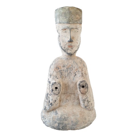 Han Dynasty Artist, Seated Dignitary, Stone, 206 BCE - 220 CE For Sale