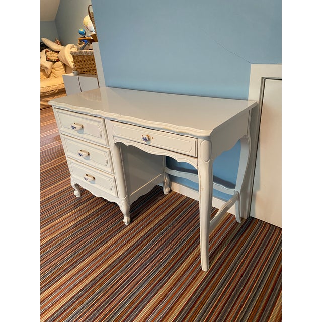 Vintage French Country Cottage Style White Writing Desk Chairish