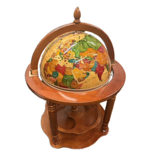 Mid-Century Modern Vintage-Style Globe Bar Cart For Sale - Image 3 of 5