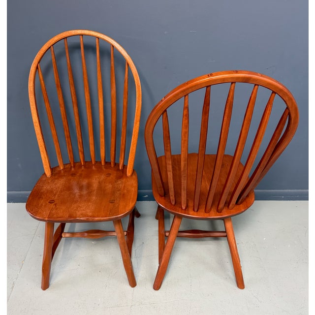 Set of Nine Hunt Country Continuous Bow Dining Chairs 2 Armchairs & 7 Side Chairs For Sale - Image 17 of 18