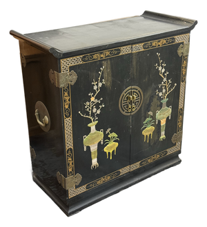 Lacquered Chinoiserie Dry Bar, Vintage