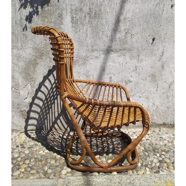 Rustic Bamboo Armchair, 1950s For Sale - Image 3 of 11