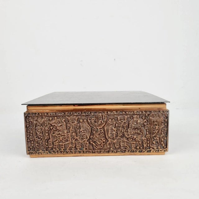 1970s Swiss Artisan Copper Music Box from MAPSA, 1970s For Sale - Image 5 of 18