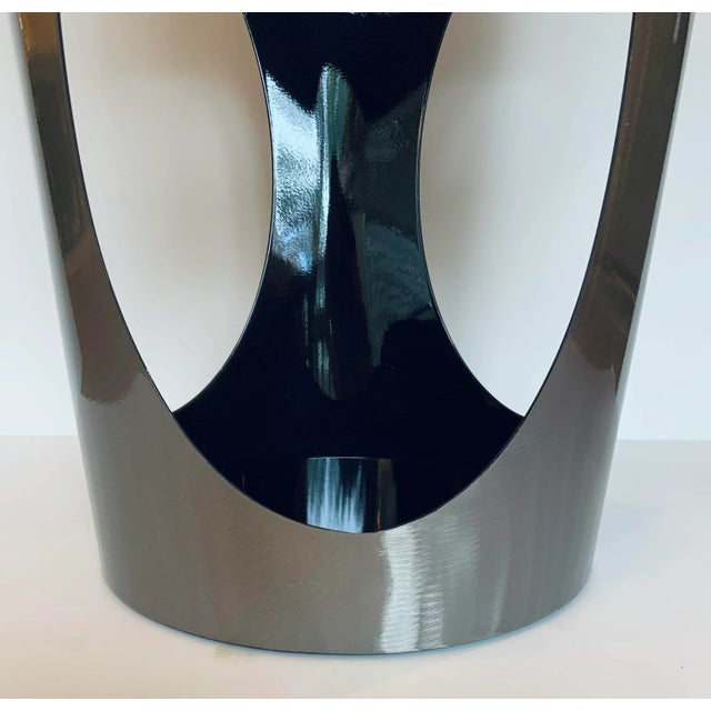 Mid-Century Modern Johnston Casual Stainless Steel Round Urban End Table For Sale - Image 3 of 5