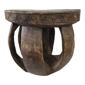 Vintage African Baga Stool Guinea-Bissau 13.25" H by 15.75" D
