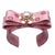 French Chanel CC Grenadine Vintage Silk Necktie Cuff Bracelet For Sale - Image 3 of 4
