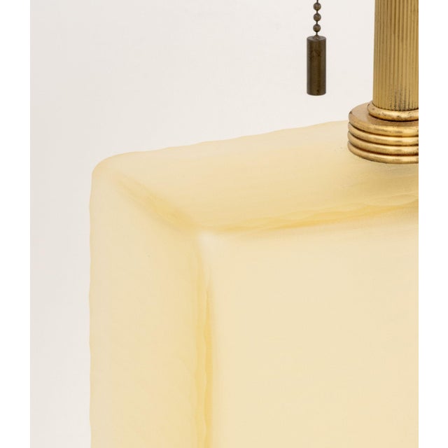 Late 20th Century Pair of John Hutton for Donghia Increspato Murano Glass Lamps For Sale - Image 5 of 8
