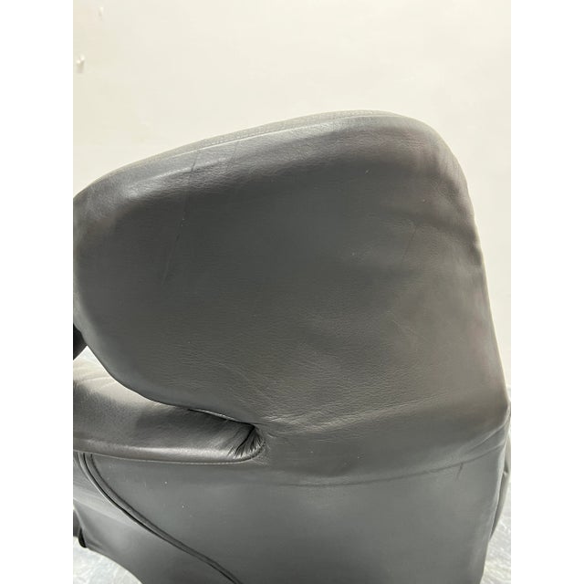 Toshiyuki Kita Wink Charcoal Gray Leather Lounge Chair for Cassina, 1980s For Sale - Image 11 of 13