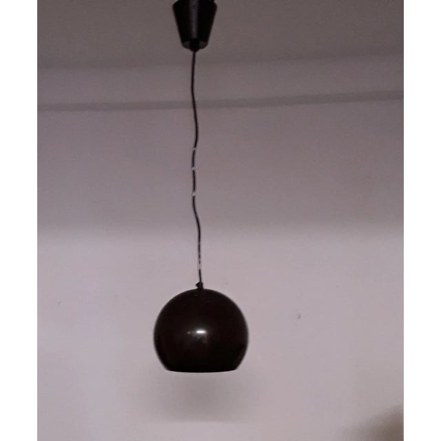 Brown Height Adjustable Vintage Aluminum Ball Lamp, 1970s For Sale - Image 6 of 6