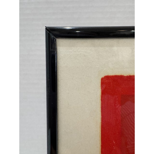 Contemporary Mid 20th Century Signed Original Woodcut Print "Conflagration" Barbara Shannon Edition 3/3 Expressionist Framed 10x8 For Sale - Image 3 of 7