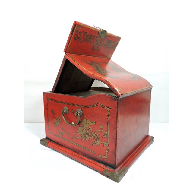 Antique Chinese Jewelry Box With Mirror