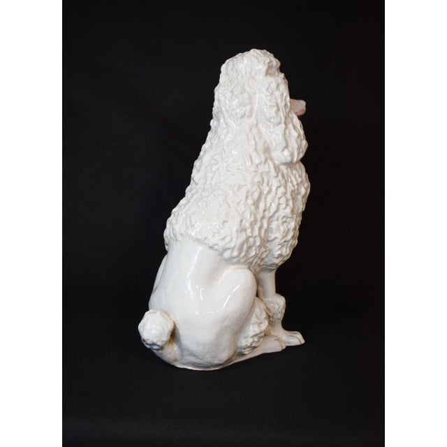 Vintage Regency White Glazed Ceramic Sitting Poodle, Italy 1960's For Sale In Philadelphia - Image 6 of 17