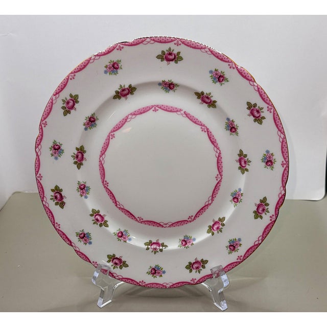 Mid 20th Century Shelley England Fine Bone China Salad Plates / Lunch Plates - Set of 6 For Sale - Image 5 of 15