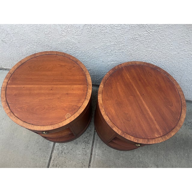 Midcentury Baker Barrel Side Tables (Pair) For Sale In Sacramento - Image 6 of 12