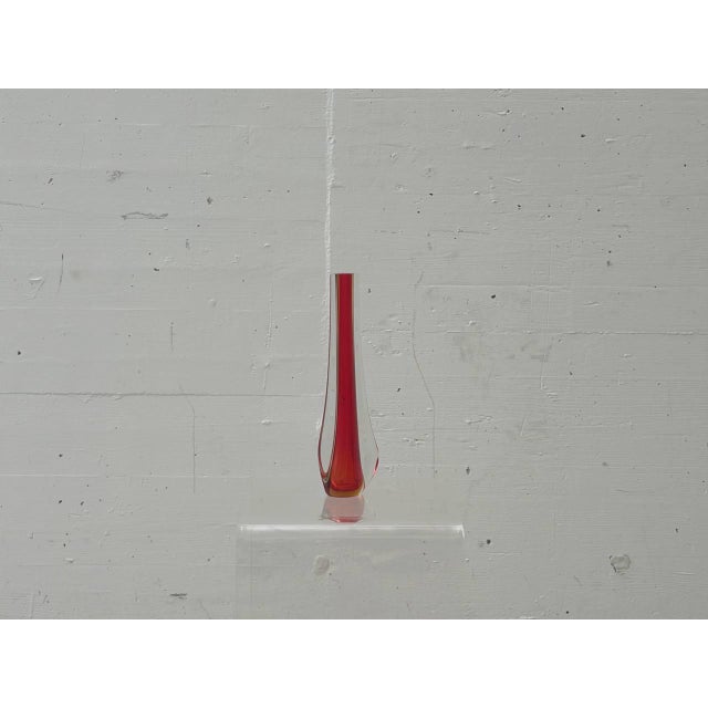 Orange Sommerso Murano Glass Vase by Flavio Poli for Seguso Vetri d'Arte, 1950s For Sale - Image 8 of 12