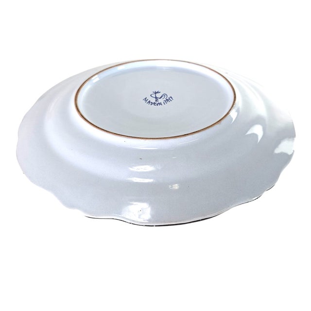 Mid 20th Century Vintage Cantagalli Italian Round Platter – 13” Hand-Painted Yellow Bird & Band For Sale - Image 5 of 6