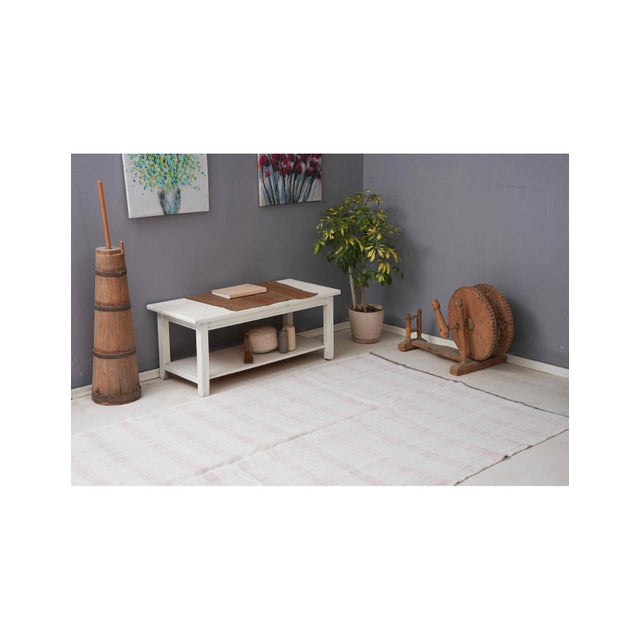 Pink White Vintage Hemp Kilim Rug - 5`10" X 11`2" For Sale In Los Angeles - Image 6 of 6