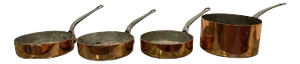 French Four Copper Pots in Different Sizes, 19th Century - Set of 4