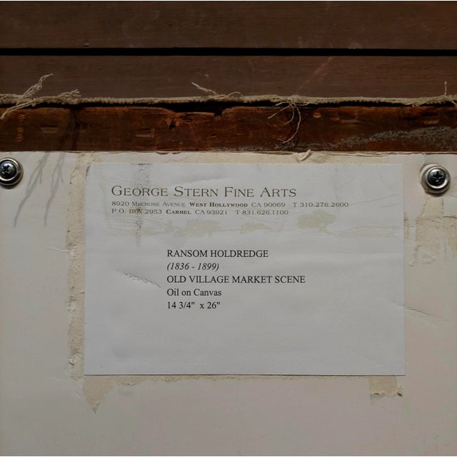 Ransome Gillet Holdredge -Market Scene at the Old Village-19th Century Oil Painting For Sale - Image 12 of 13