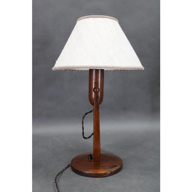 Wood Vintage Oak Table Lamp, 1960s For Sale - Image 7 of 18