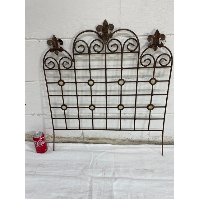 Late 19th Century 19th Century Hand Forged Wrought Iron Small Glass Insert Panel From New Orleans For Sale - Image 5 of 7