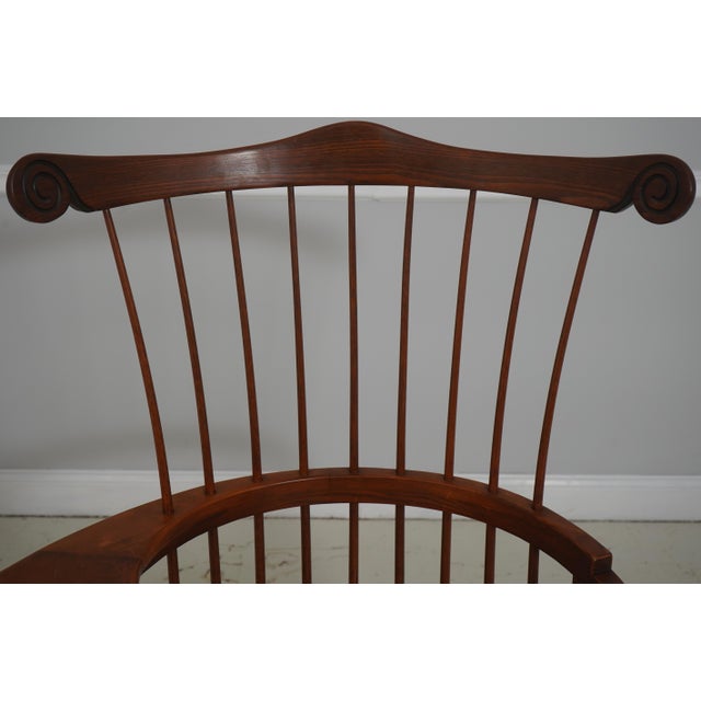 Frederick Duckloe Oak, Cherry, and Walnut Comb-Back Windsor Desk Writing Chair For Sale - Image 11 of 18